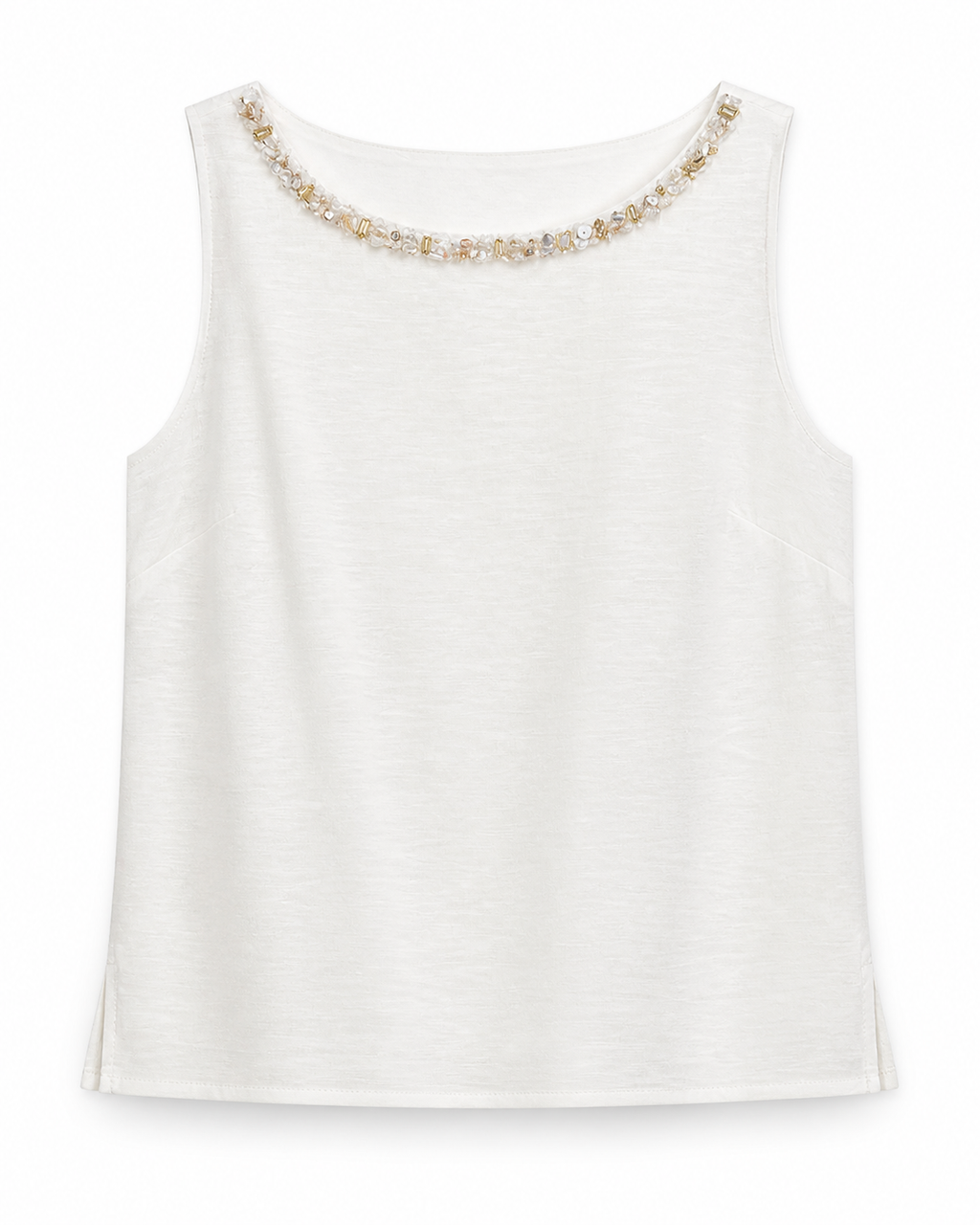 Estelle Embellished Neck Shell Top