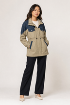 Sloane Contrast-Yoke Utility Jacket