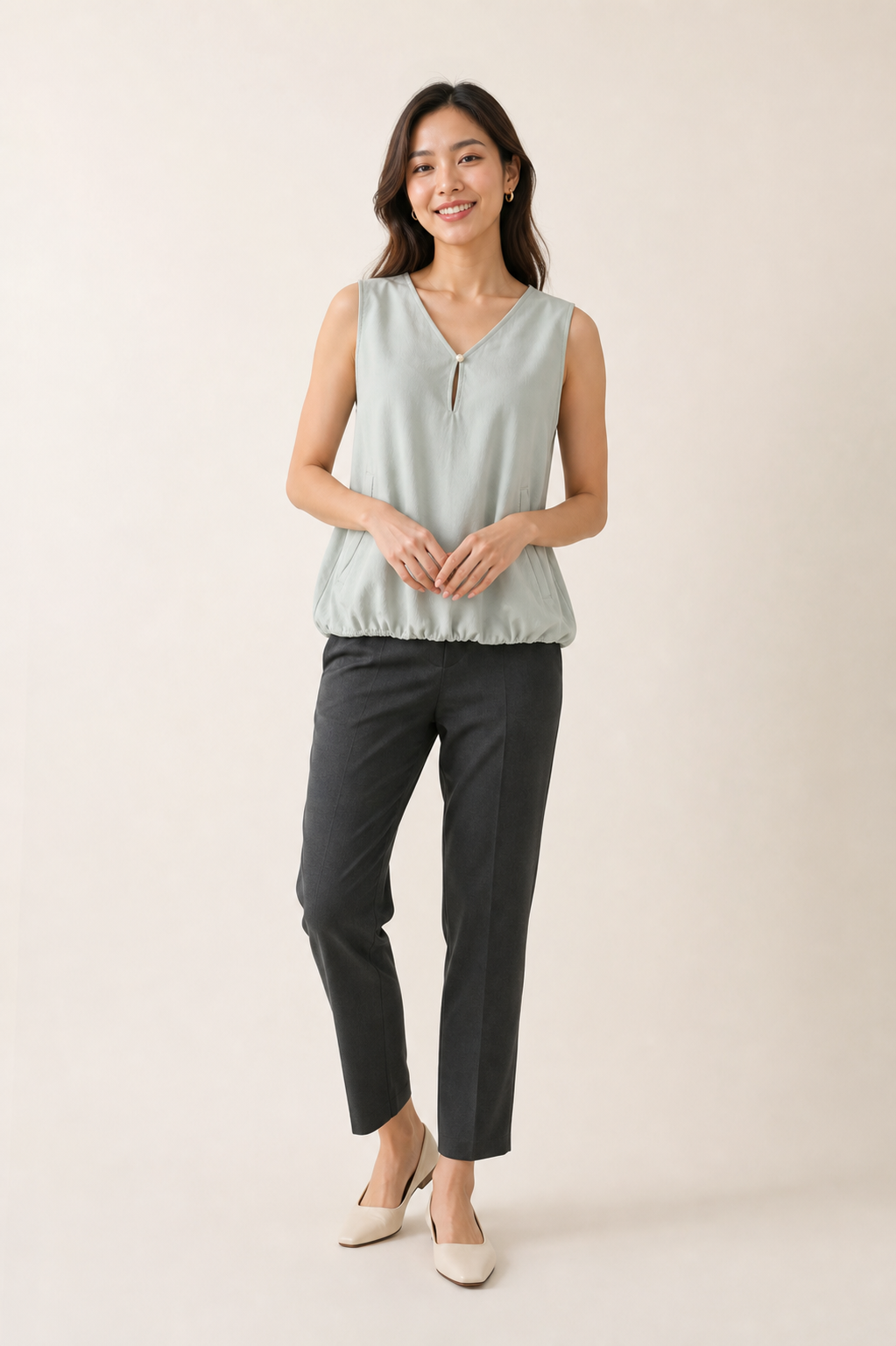 Nola Bubble Hem Sleeveless Top
