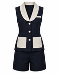 Celine Contrast Trim Top & Shorts Set