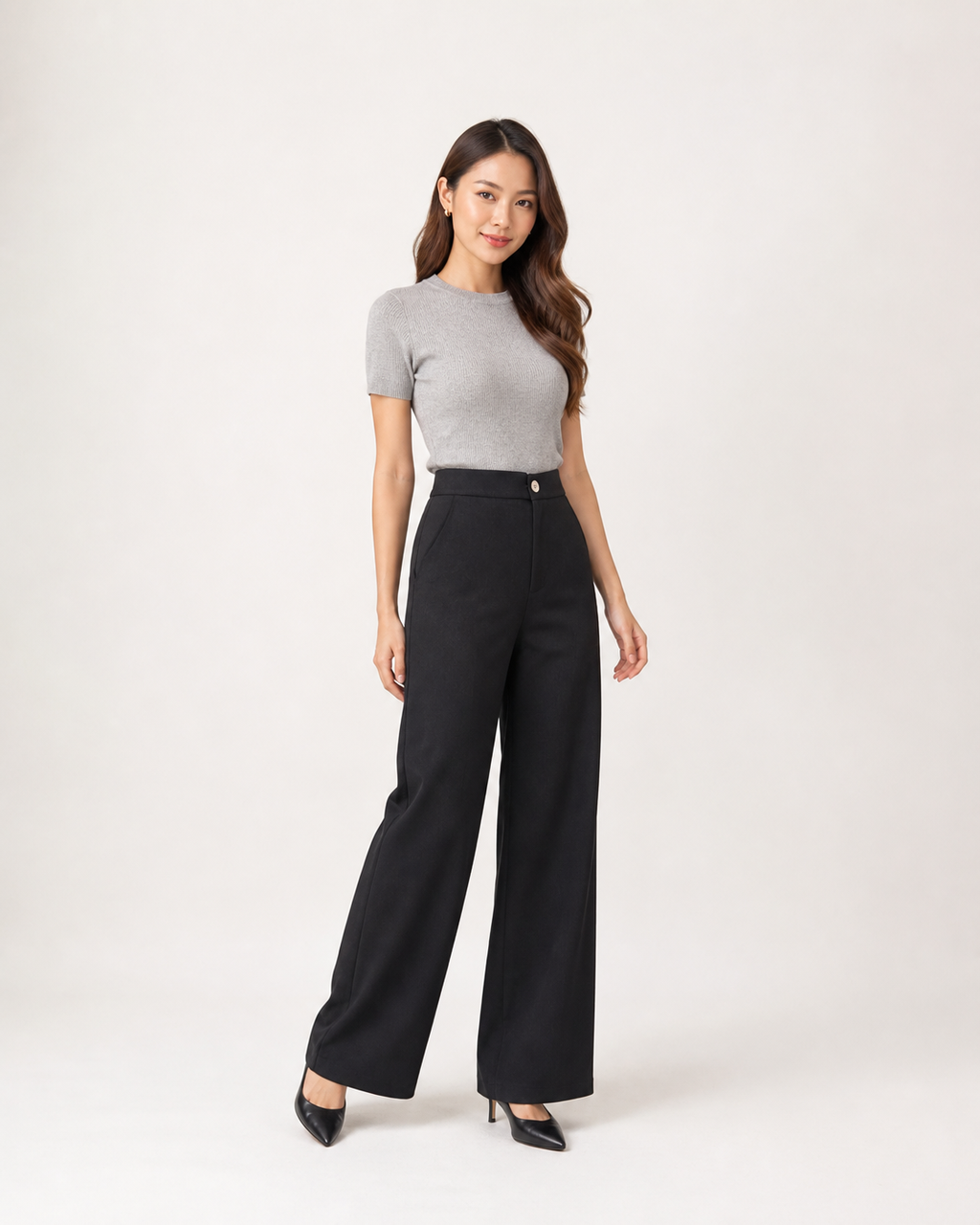 Rowan High-Waisted Wide-Leg Trousers