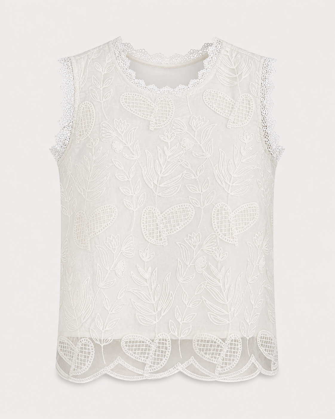 Aurelia Embroidered Organza Sleeveless Top