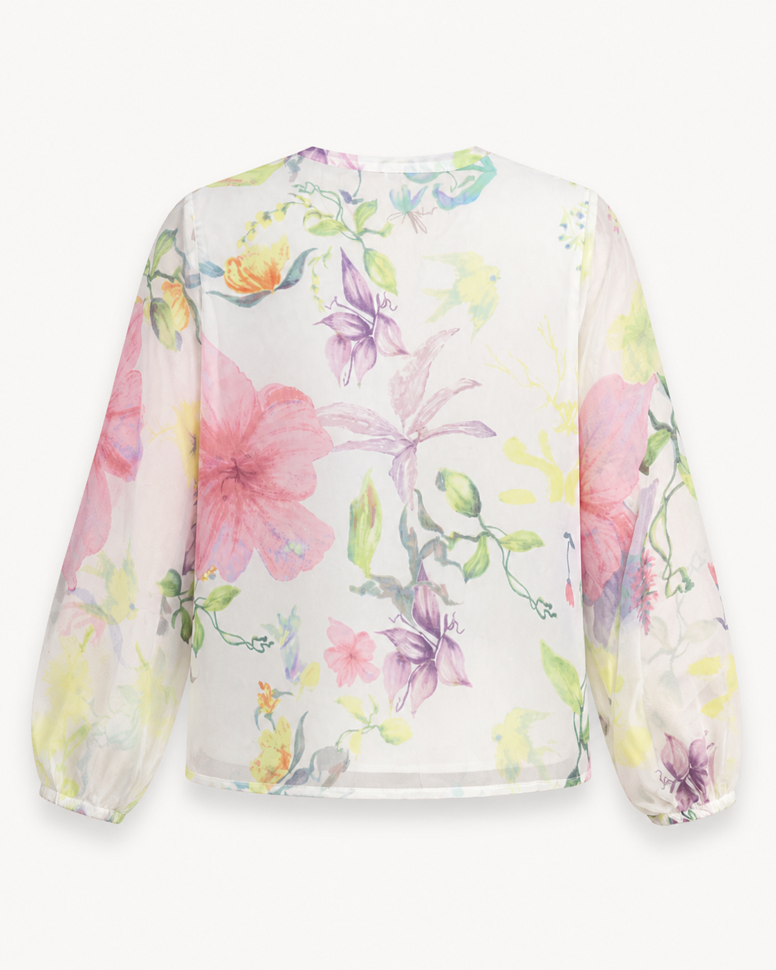 Liora Watercolour Floral Chiffon Blouse