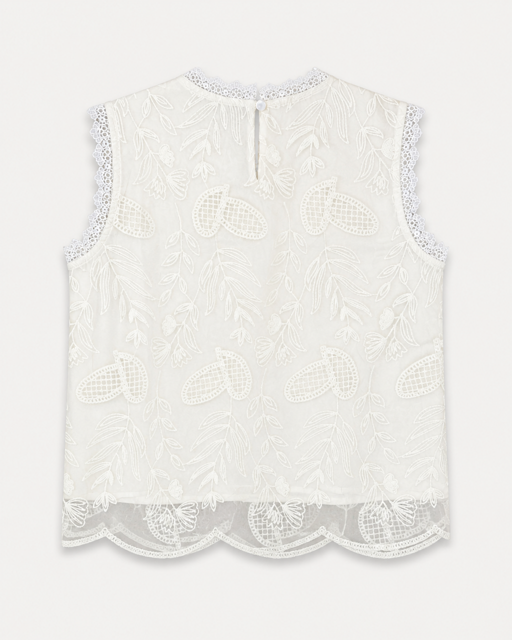 Aurelia Embroidered Organza Sleeveless Top