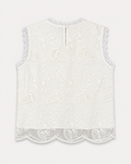 Aurelia Embroidered Organza Sleeveless Top