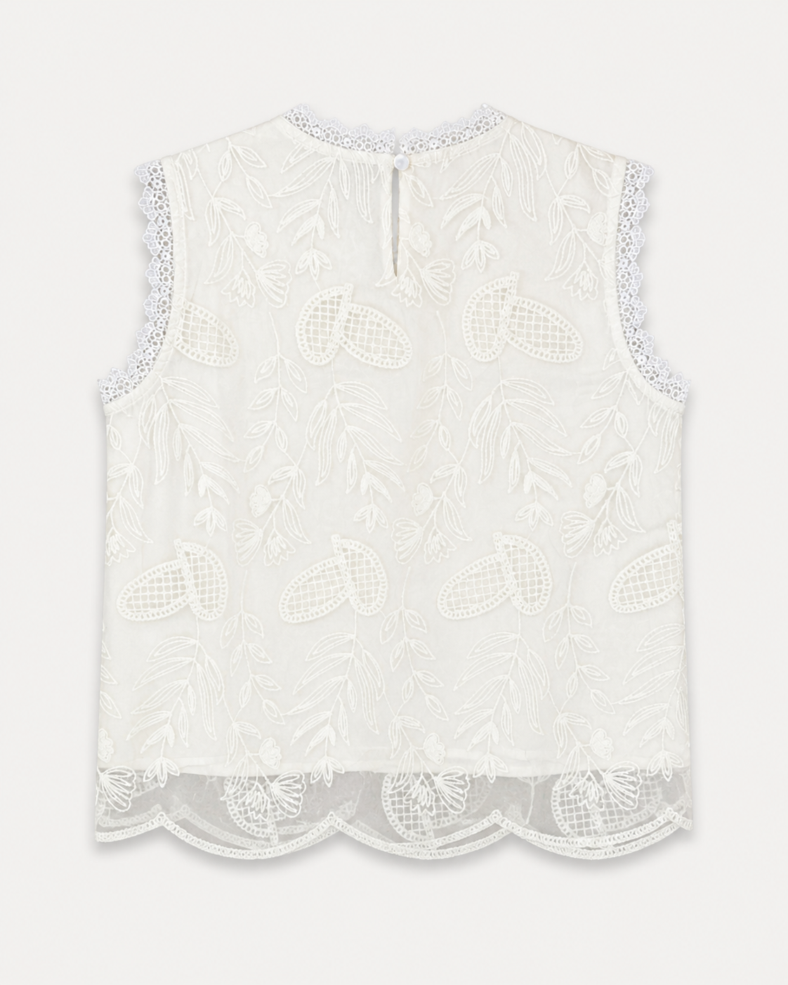 Aurelia Embroidered Organza Sleeveless Top