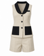 Celine Contrast Trim Top & Shorts Set