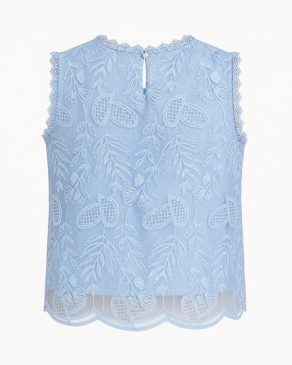 Aurelia Embroidered Organza Sleeveless Top