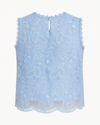 Aurelia Embroidered Organza Sleeveless Top