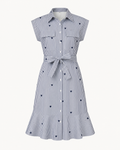Amelie Heart Pinstripe Shirt Dress