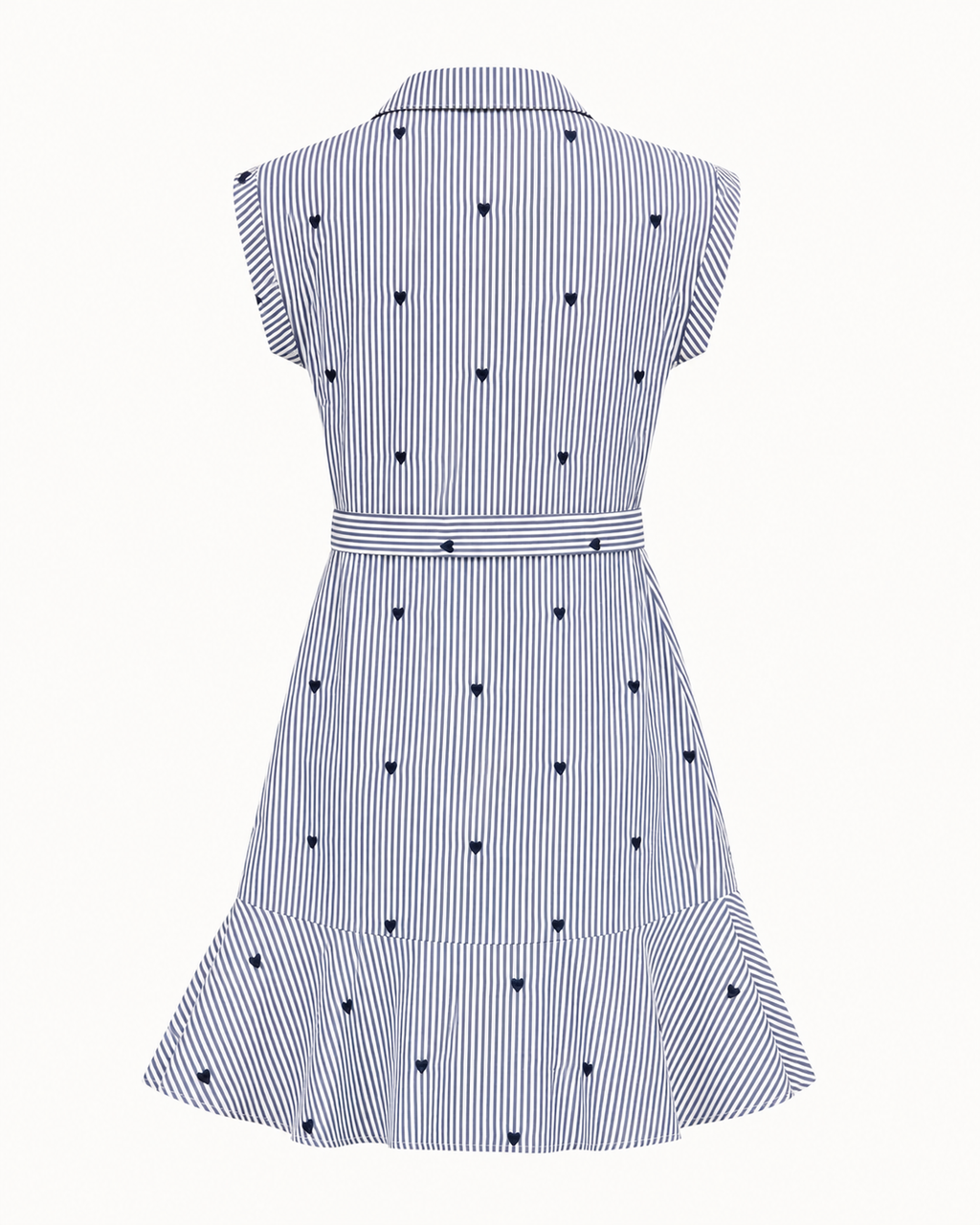 Amelie Heart Pinstripe Shirt Dress