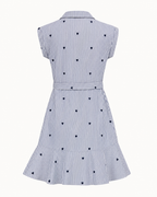 Amelie Heart Pinstripe Shirt Dress