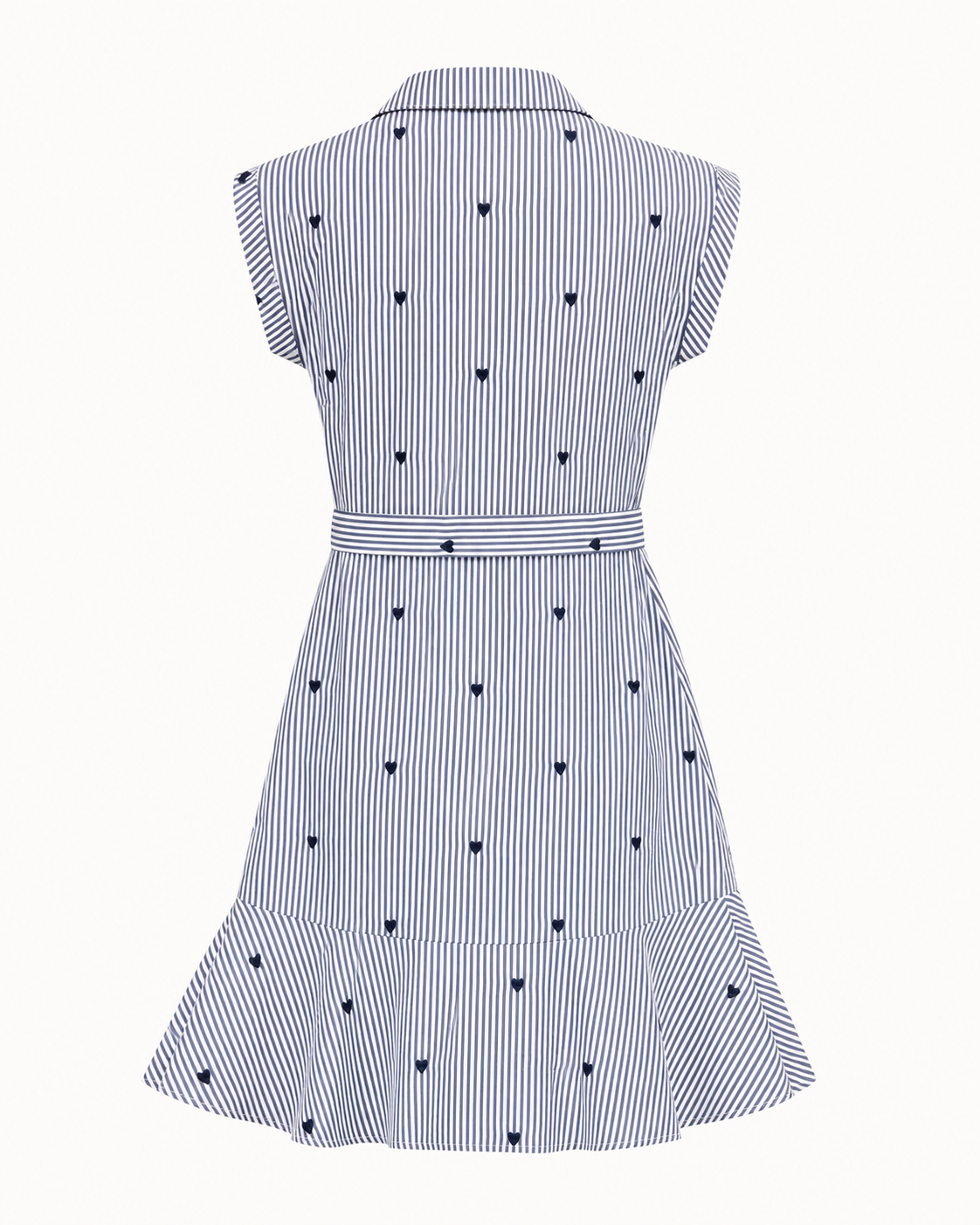 Amelie Heart Pinstripe Shirt Dress