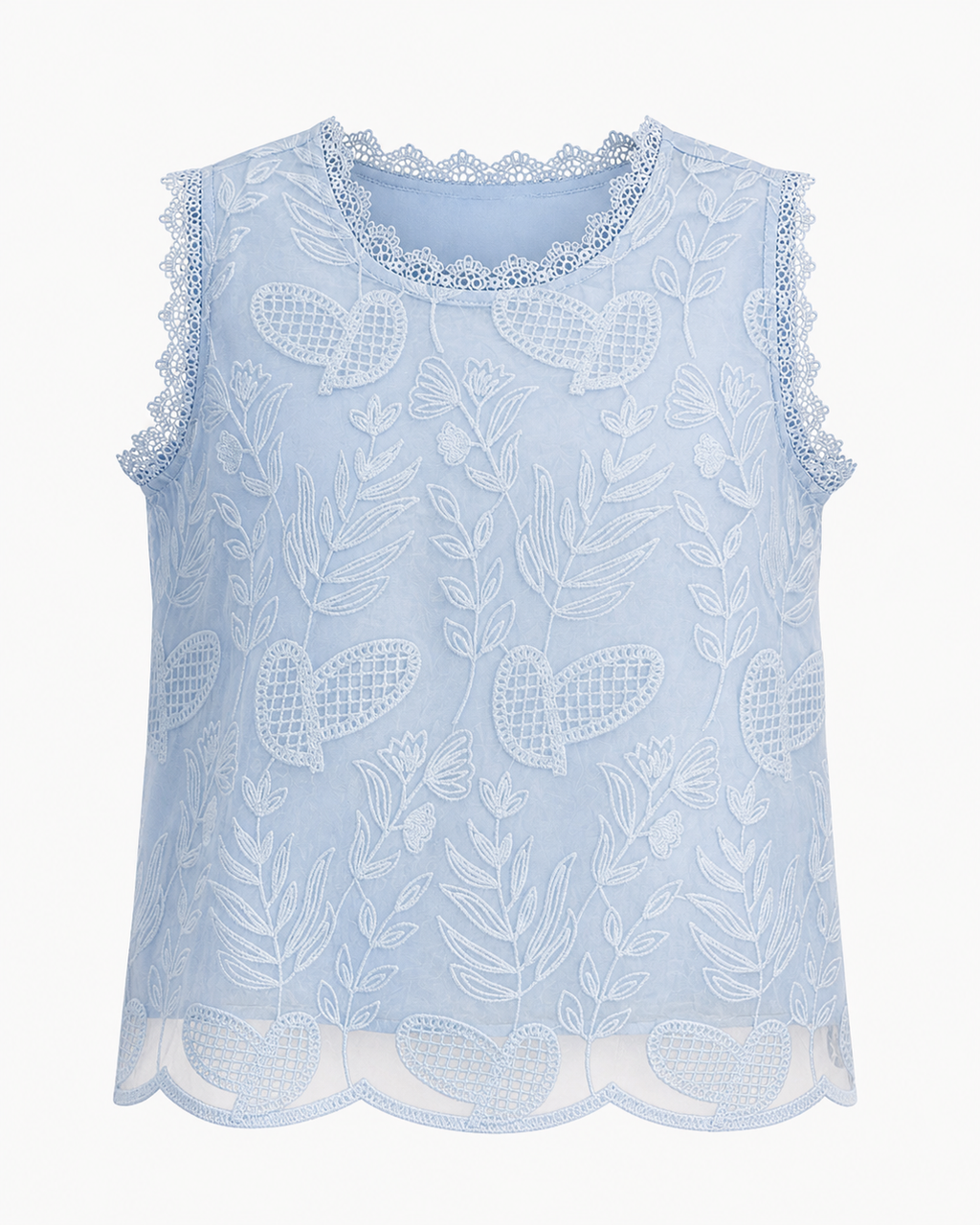 Aurelia Embroidered Organza Sleeveless Top