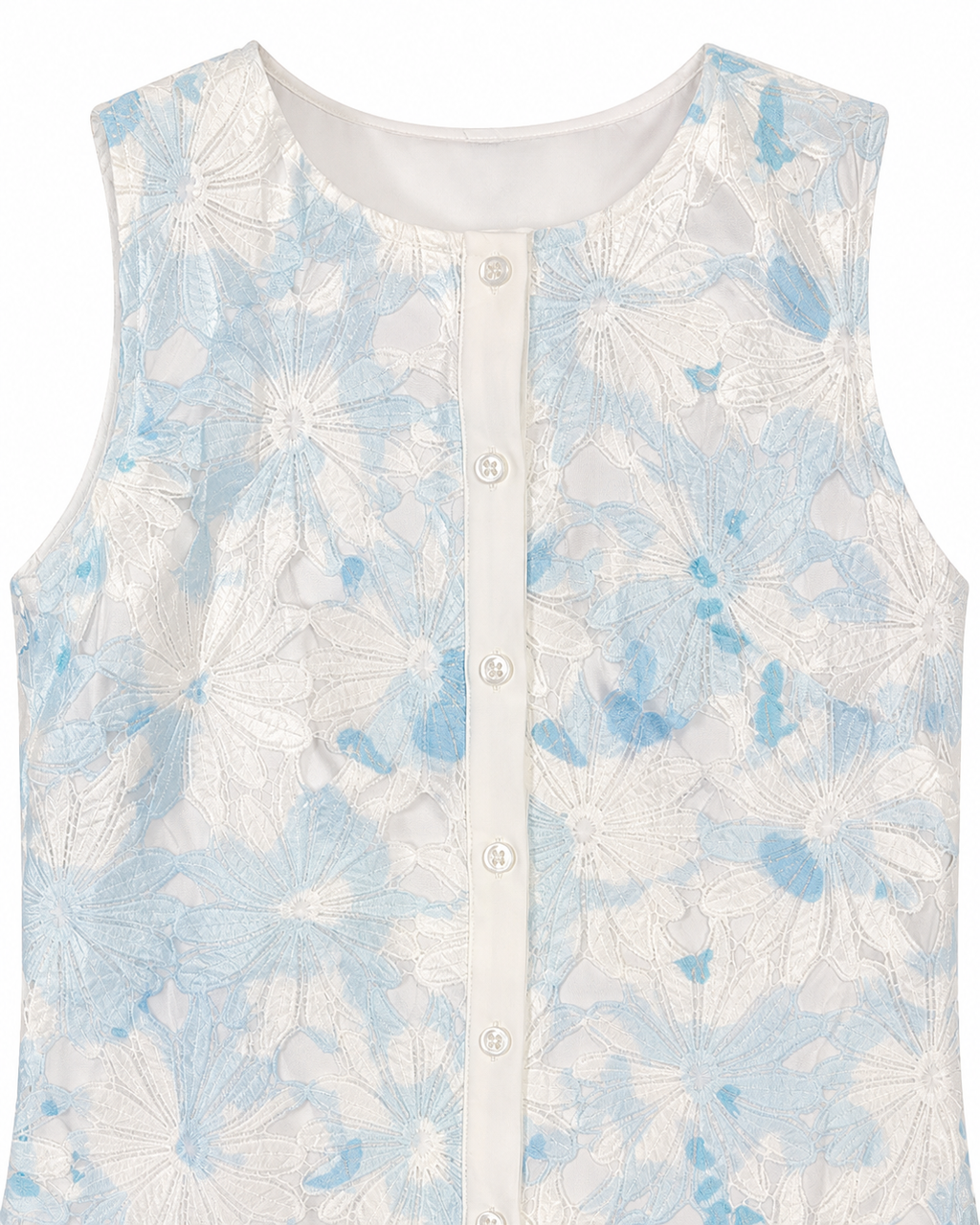 Fleur Lace Button-Front Midi Dress