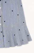 Amelie Heart Pinstripe Shirt Dress