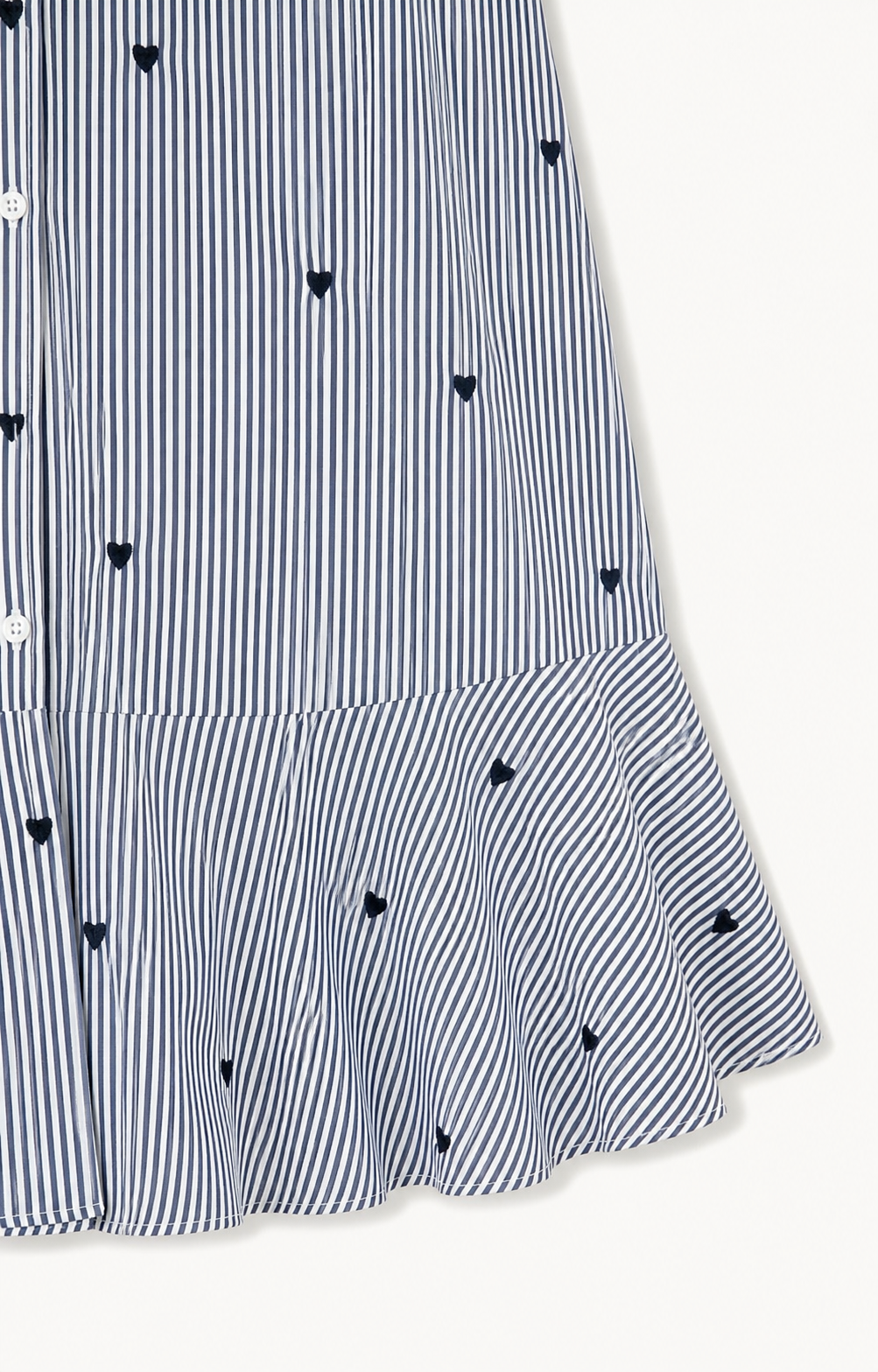 Amelie Heart Pinstripe Shirt Dress