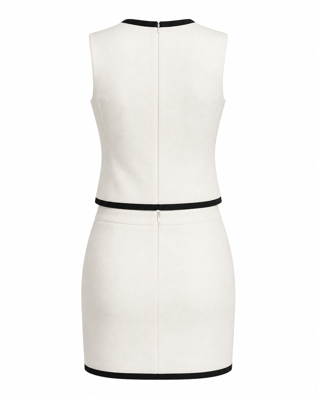 Camille Contrast Piping Top & Skirt Set