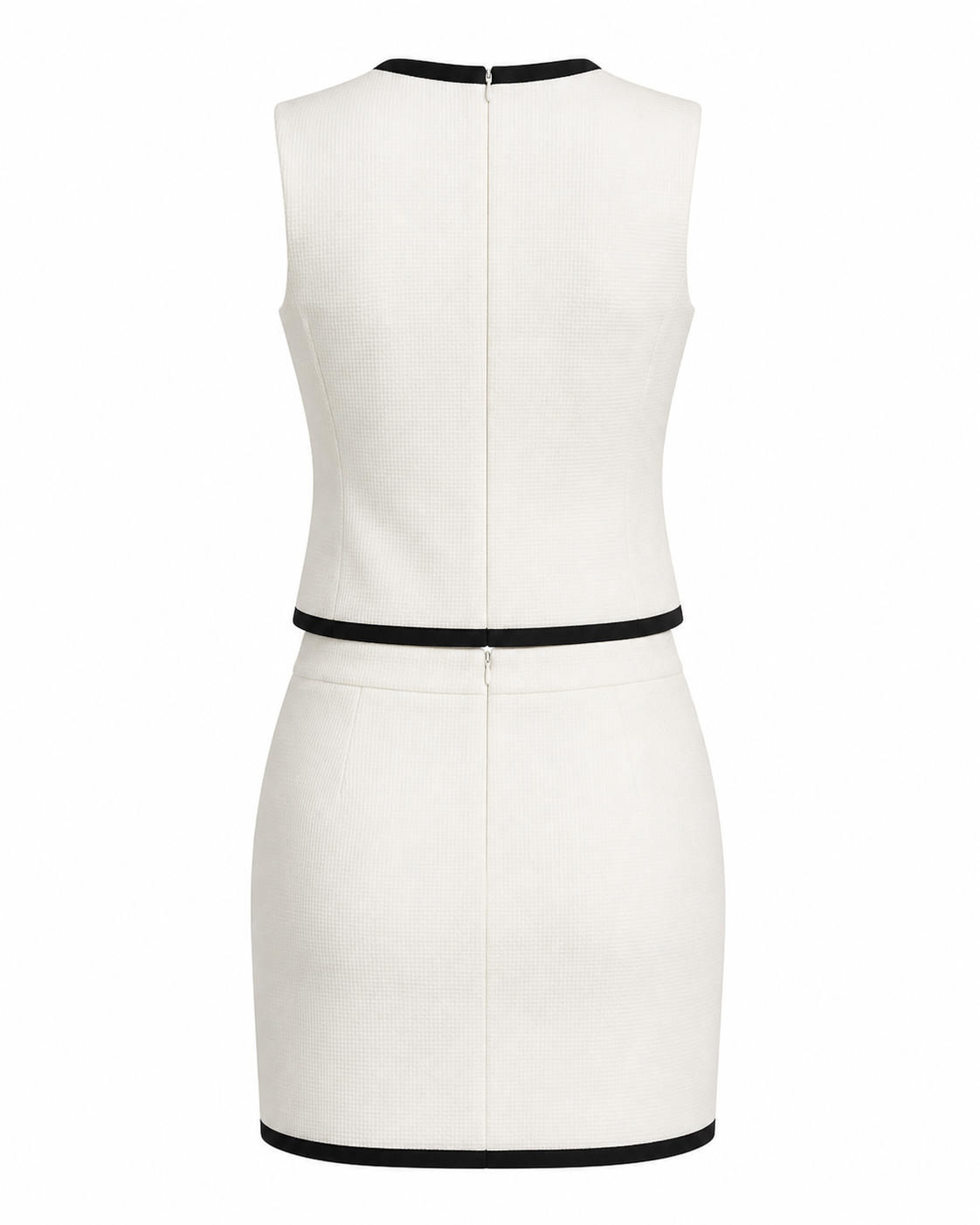Camille Contrast Piping Top & Skirt Set