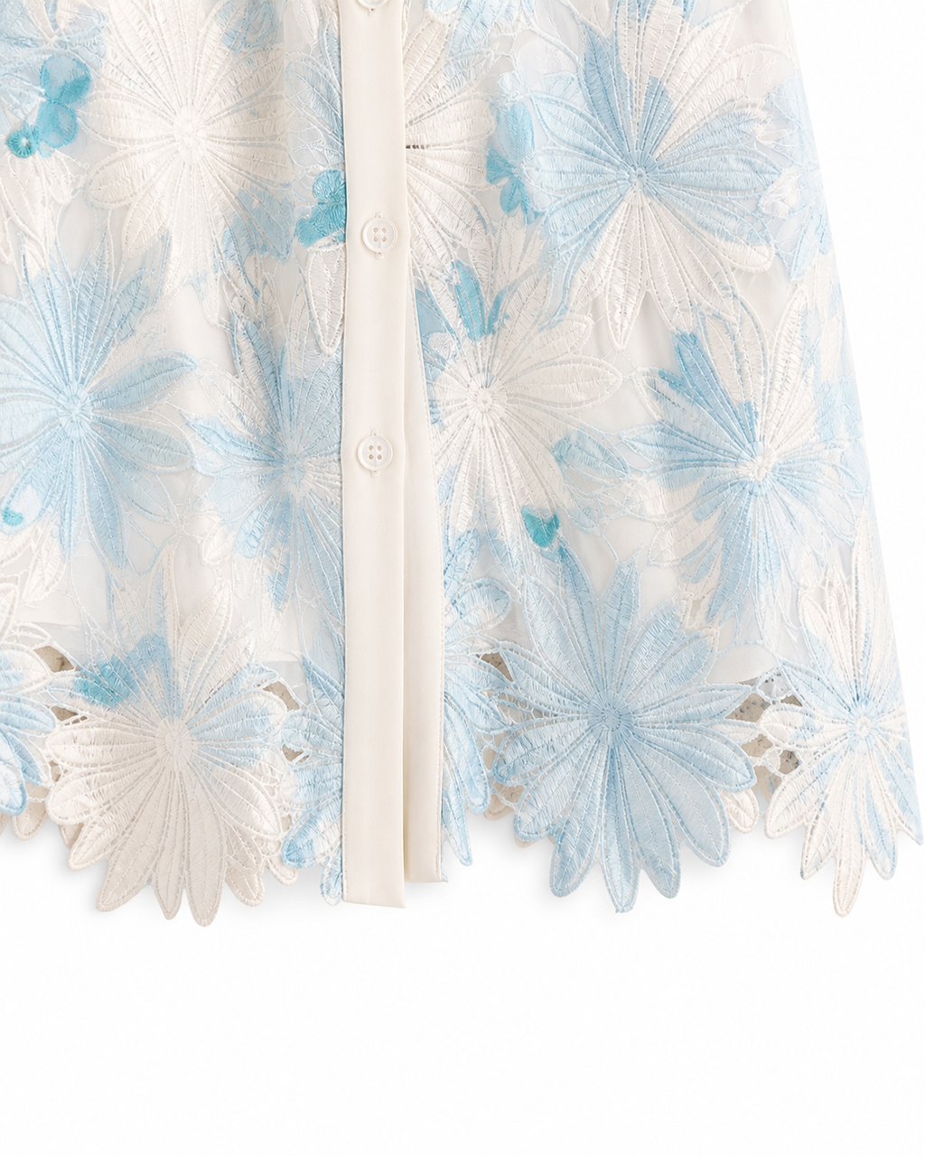Fleur Lace Button-Front Midi Dress