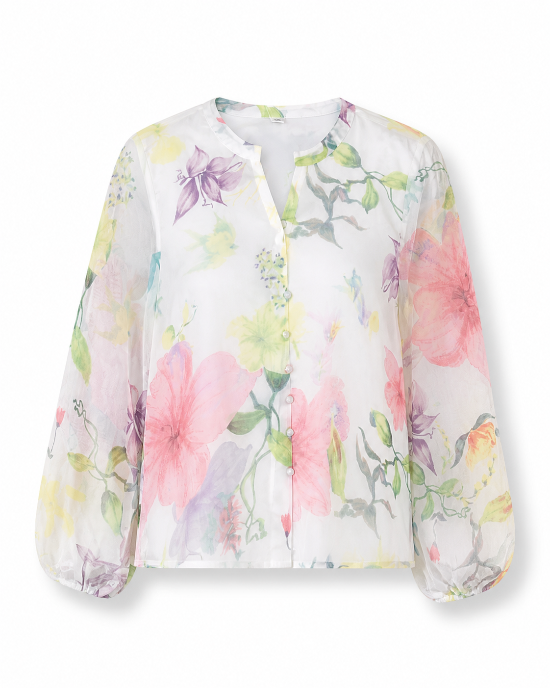 Liora Watercolour Floral Chiffon Blouse