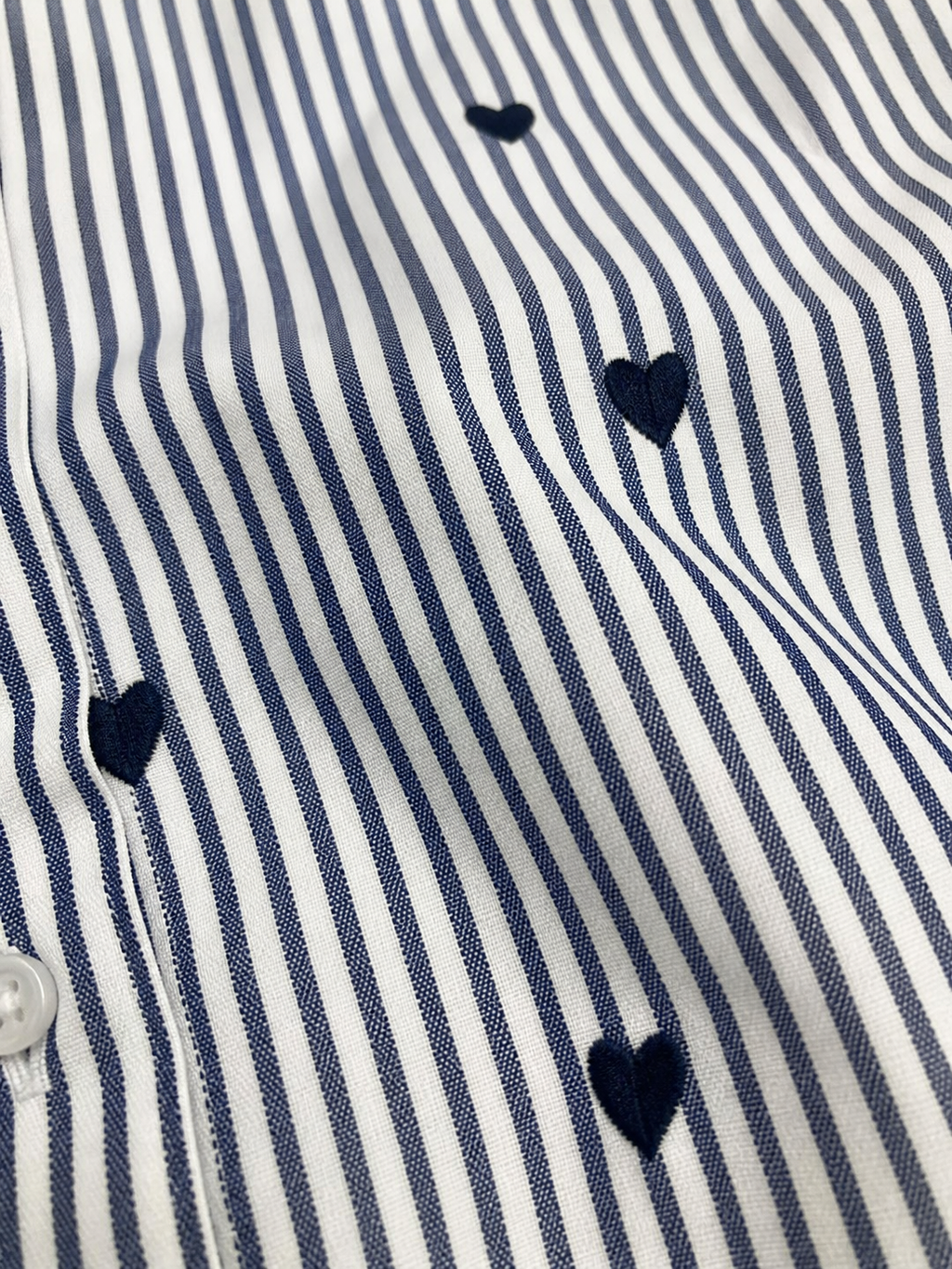 Amelie Heart Pinstripe Shirt Dress