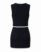 Camille Contrast Piping Top & Skirt Set