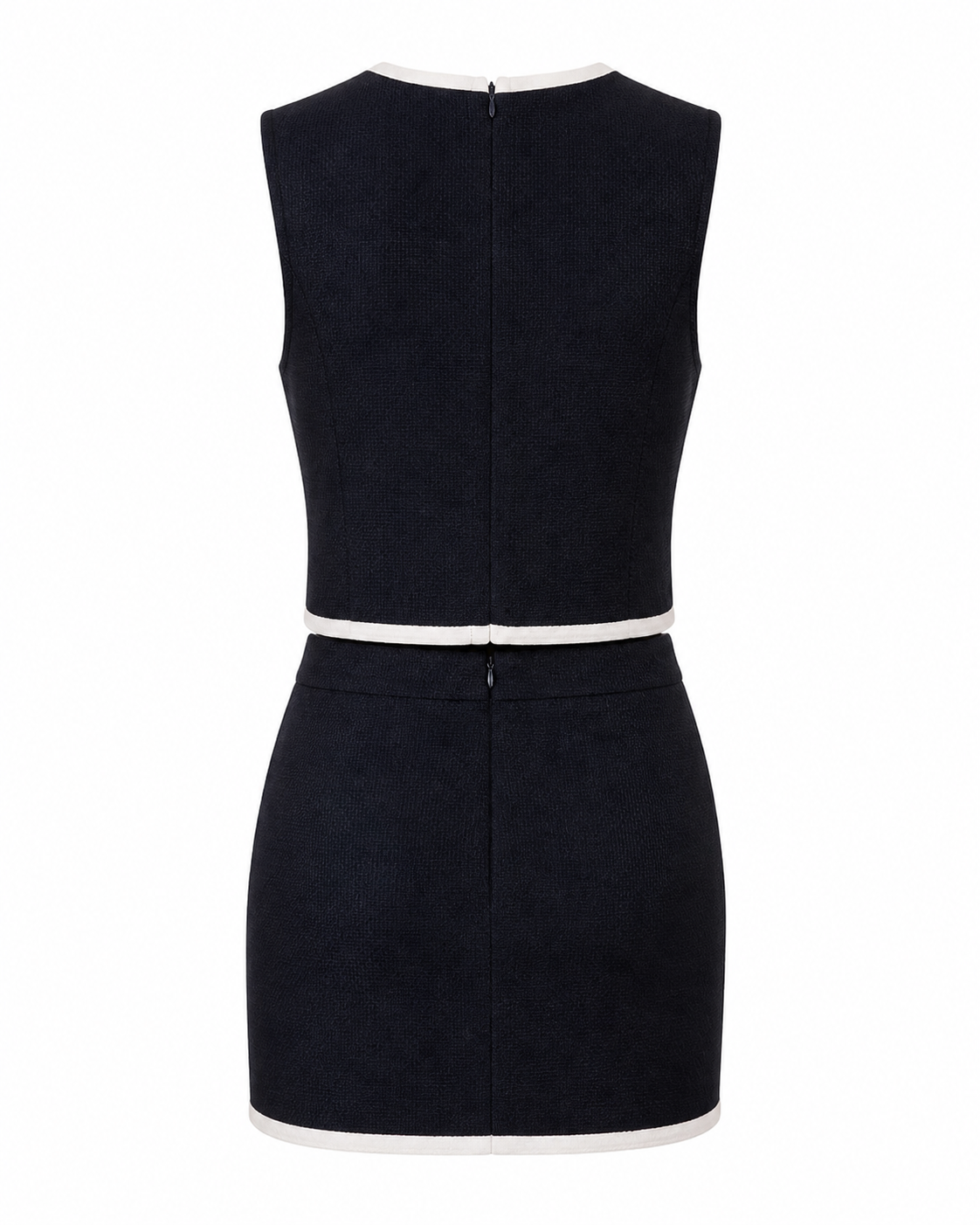 Camille Contrast Piping Top & Skirt Set