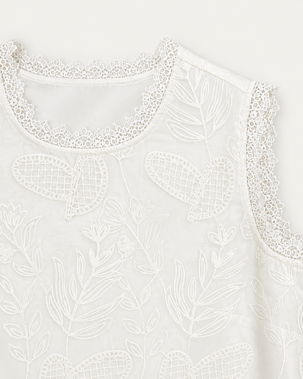 Aurelia Embroidered Organza Sleeveless Top