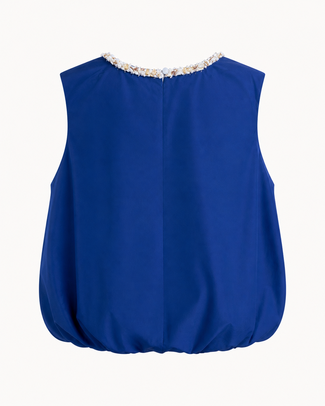 Elara Embellished Neck Bubble Hem Top