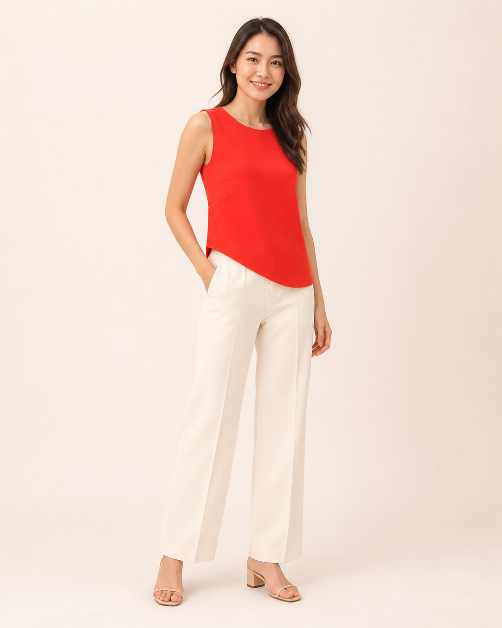 Sora Angled Hem Sleeveless Top