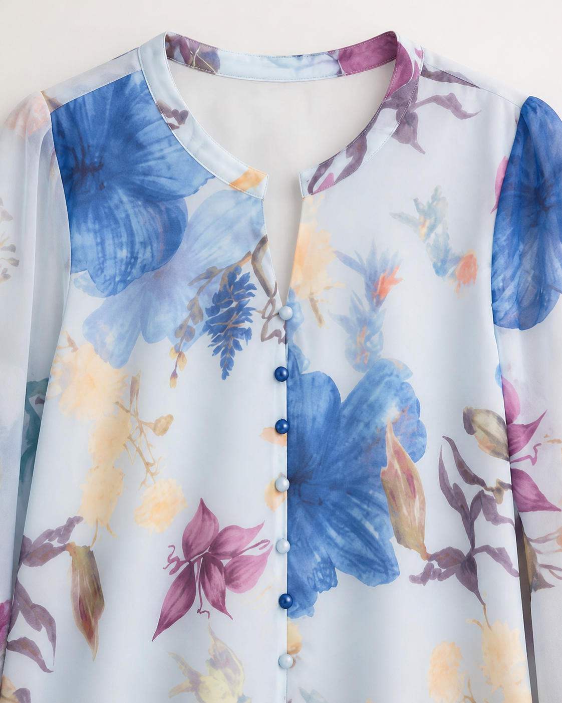 Liora Watercolour Floral Chiffon Blouse