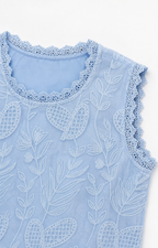 Aurelia Embroidered Organza Sleeveless Top