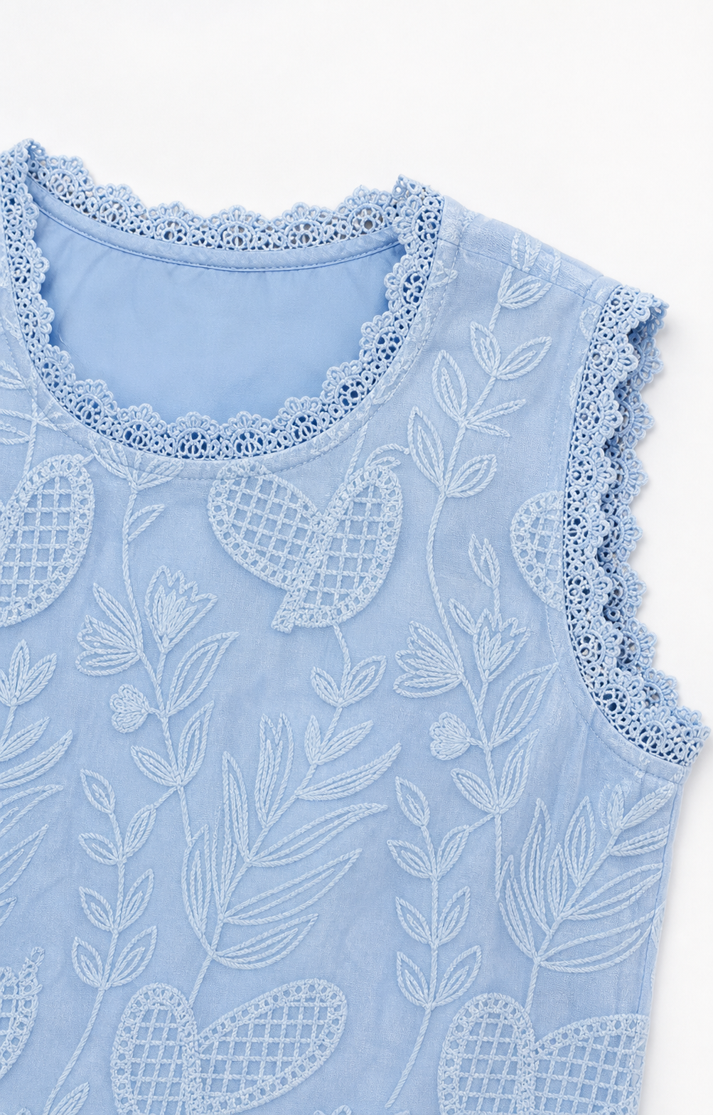 Aurelia Embroidered Organza Sleeveless Top