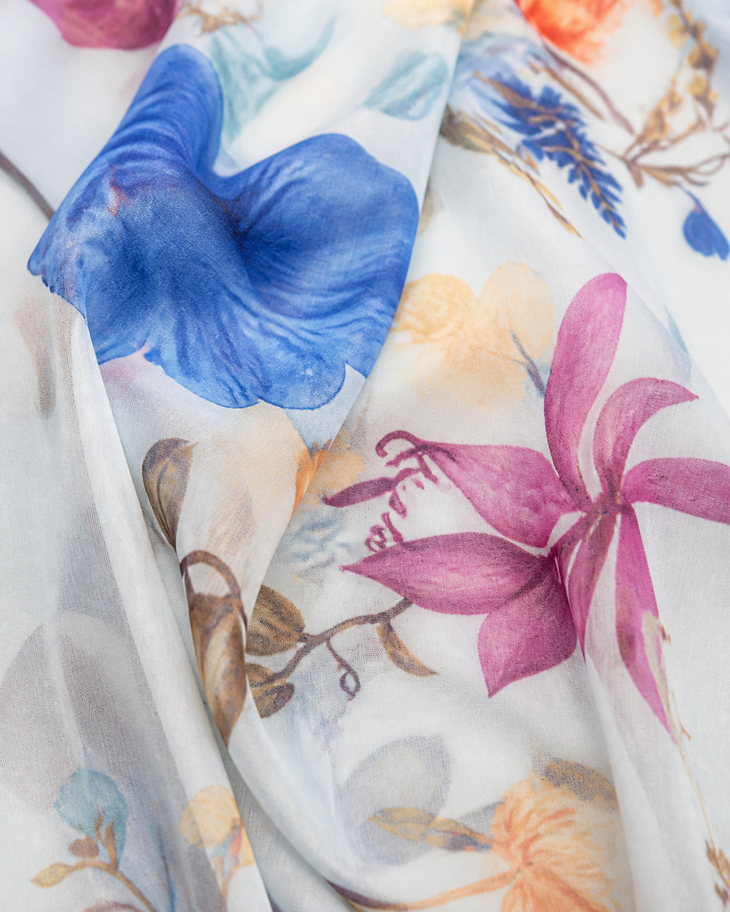 Liora Watercolour Floral Chiffon Blouse