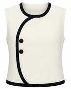 Camille Contrast Piping Top & Skirt Set